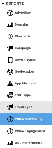 Reports menu